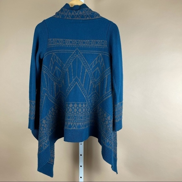 Forever 21 Small Chunky Oversized Aztec Open Cardigan Boho Slouchy Waterfall - Picture 2 of 5